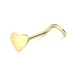 Solid Heart Silver Curved Nose Stud NSKB-601